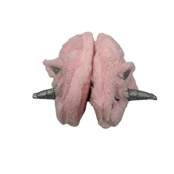 Capelli Of New York Pink Faux Fur Slip On Unicorn Slippers Size S Toddler Girl - Picture 6 of 9
